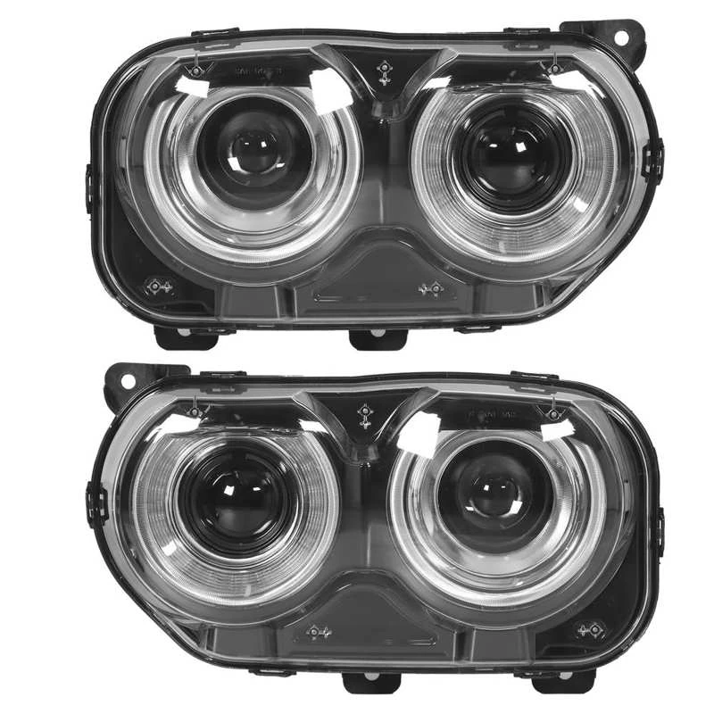 Vland Led Projector Headlights Assembly Dual Beams Fit For Dodge