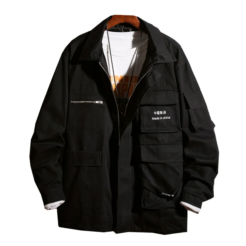 

HCXY2019 Men's Jacket Autumn Harbor Wind Net Red Workwear Jacket Tide Korean Edition Loose Funnelal Lapel Japanese Jacket Men