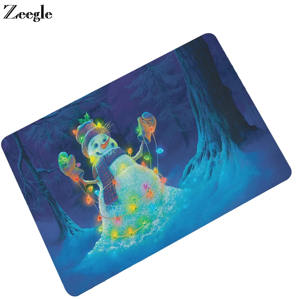 Zeegle Christmas Floor Mat Doormat Anti Slip Bathroom Doormat Shower Mat Hallway Carpet Soft Door Mat Waterproof Outdoor Doormat