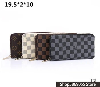 

Luxury Louis Vuitton LV- Men Women Wallets Fashion Long Leather Top Quality Card Holder Classic Female Purse Brand Wallet L08