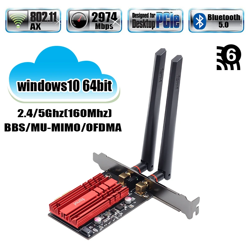 2400Mbps PCI Wifi Adapter Wireless AC Lan Network Card For Intel AX200NGW NGFF 802 11ac ax 3