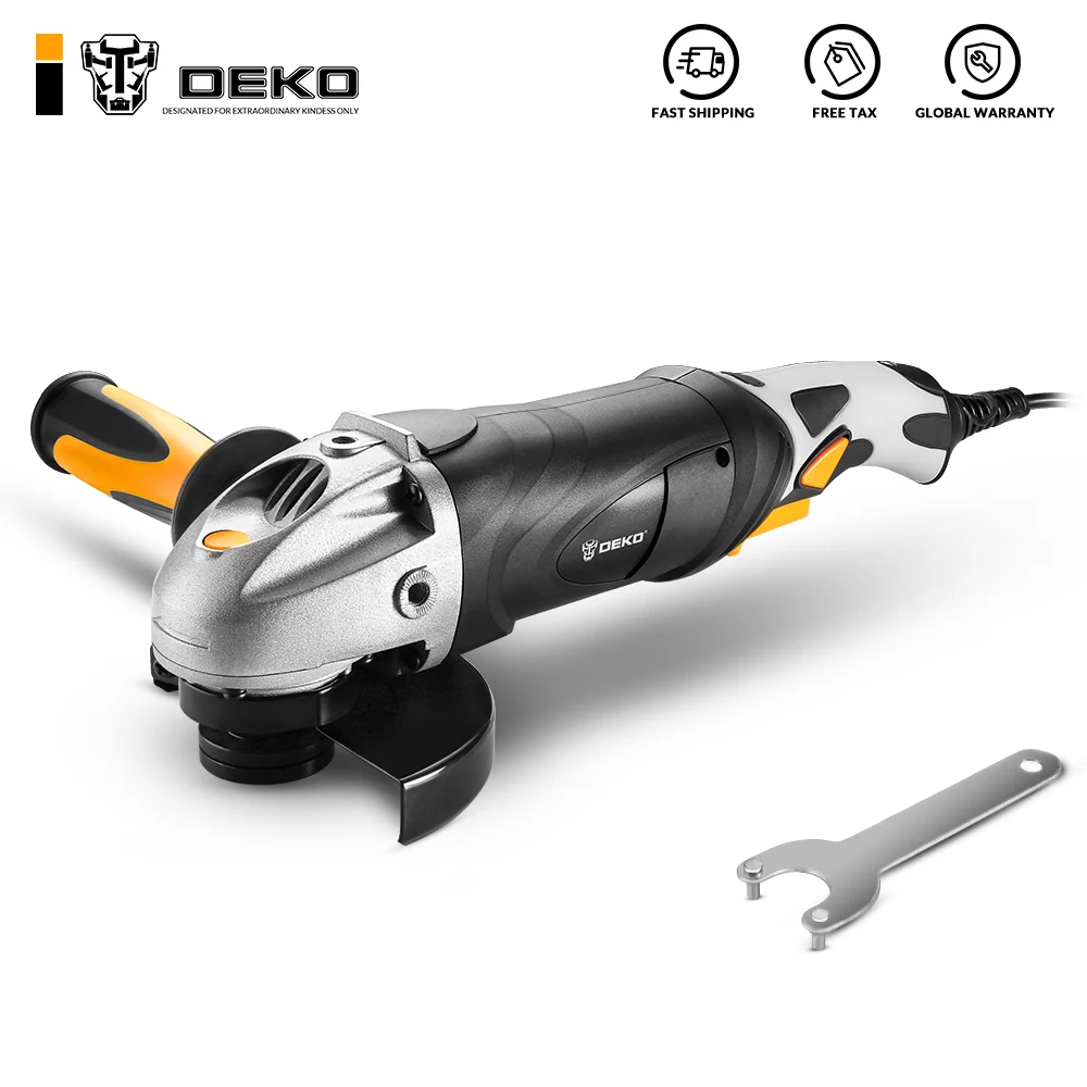 DEKO DKAG25LD2 220V 1600W Home DIY Electric Angle Grinder Working For Cutting Grinding Metal Wood Power Tool 11000r/min