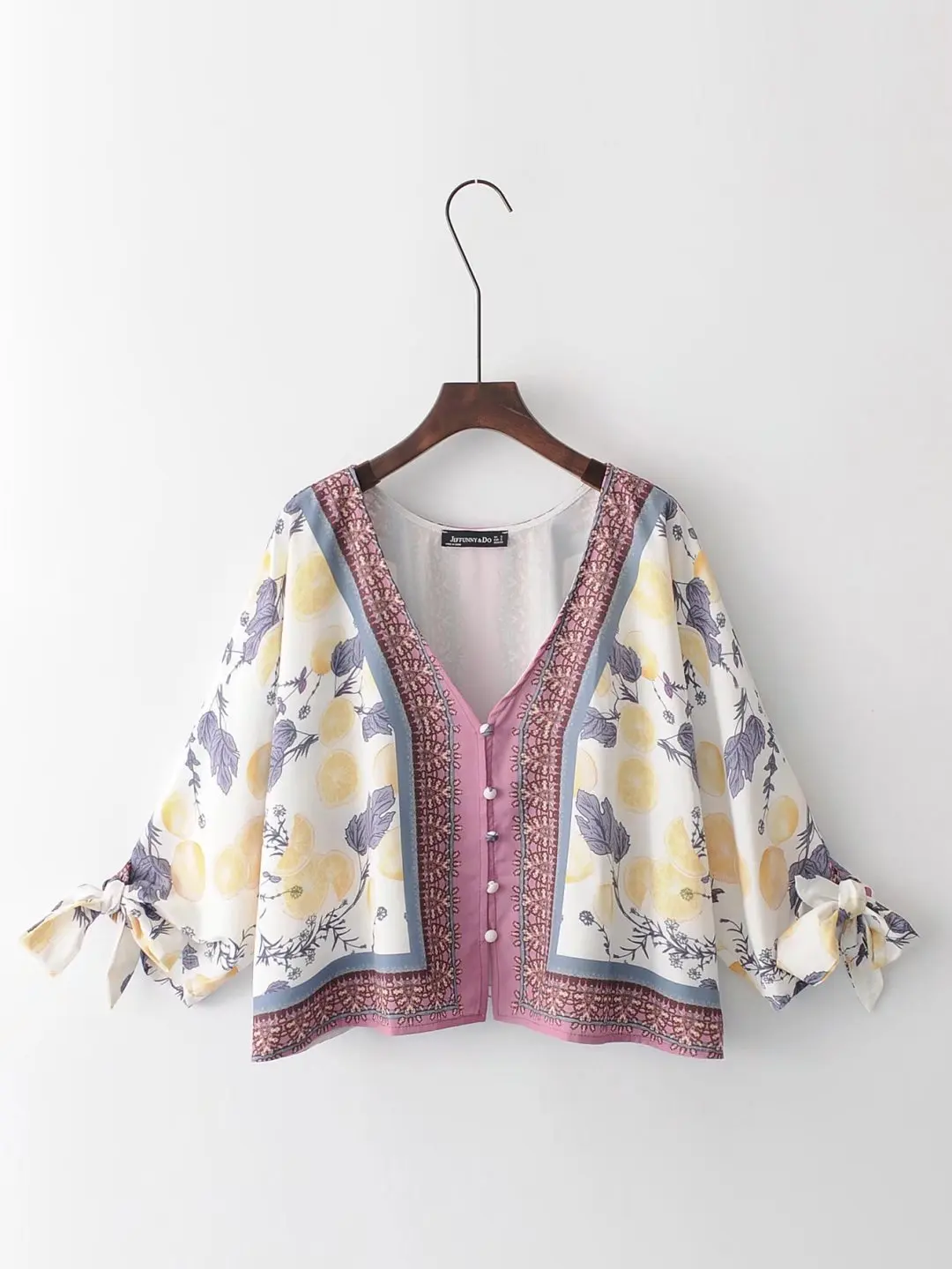 

2017 Western Style Spring And Summer WOMEN'S Dress New Style Orange Lemon Fruit Colorful Printed Cardigan