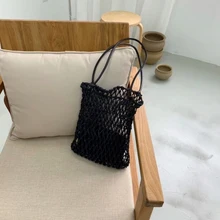 Retro Straw Woven Women Bags Ins Sport Fishnet Bag New Hollow Net Holiday Beach Bags High Quality Large Capacity Shoulder Bags Retro Straw Woven Women Bags Ins Sport Fishnet Bag New Hollow Net Holiday Beach Bags High Quality Large Capacity Shoulder Bags