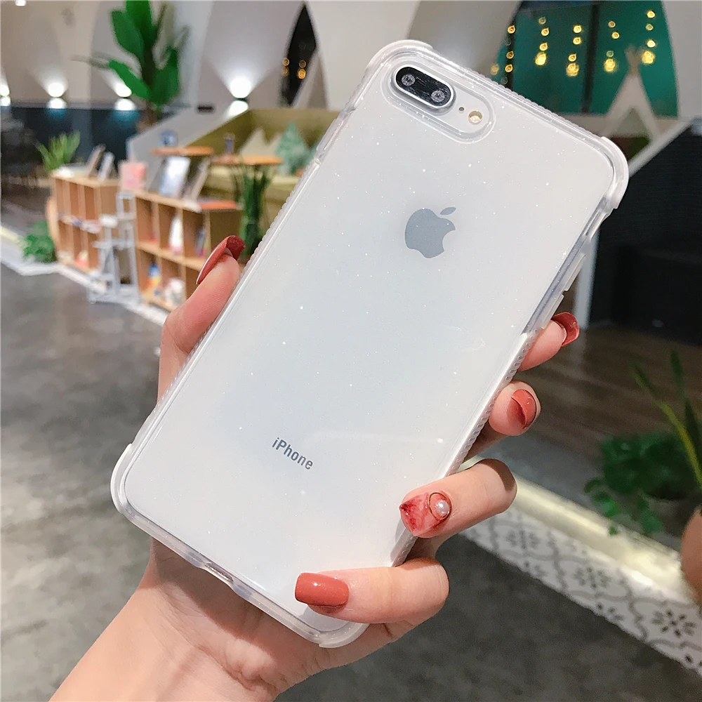 Для iPhone 5 5S 5SE 11 Pro Max блестящий прозрачный силиконовый чехол для iPhone X XR XS Max мягкий бампер чехол на 6 6S 7 8 Plus