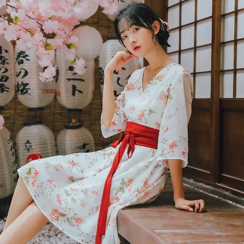 Кимоно японское кимоно mujer yukata японское кимоно платье облегающее шифоновое макси плиссированная юбка женские японские юбки - Color: color2