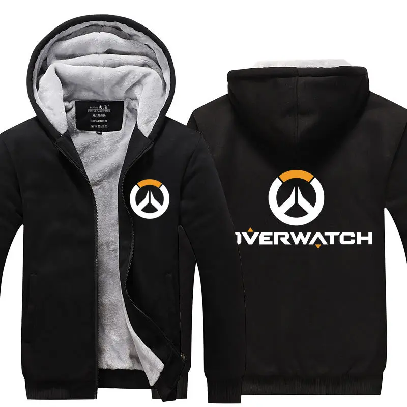 Black 3 OW Overwatch Dva Mercy Mei на молнии плотная флисовая зимняя куртка уличная Толстовка спортивная верхняя Толстовка с капюшоном костюм для косплея - Цвет: Black 3