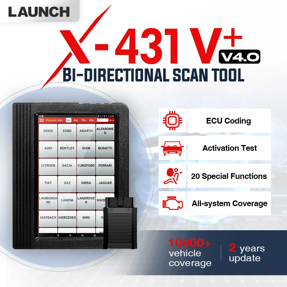 Диагностический сканер LAUNCH X431 V PLUS + 10 &quotV4.0 инструмент для полной диагностики