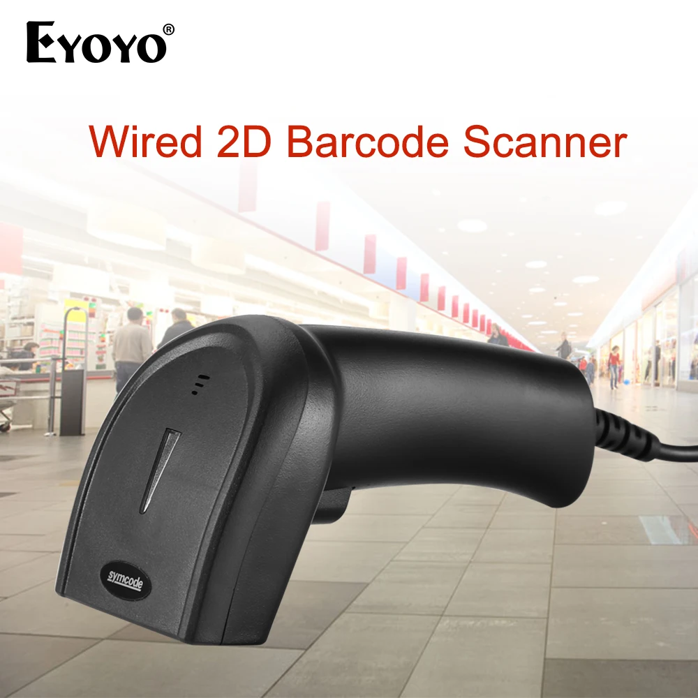 Eyoyo EY 006Y 2D сканер штрих кода Портативный проводной 1D USB считыватель кодов большого