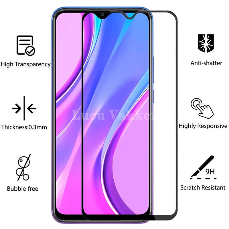 Védnök üvegek számára xiaomi redme 9 Hamis színben tüntet fel Hátvéd edzett glas -en xiaomi redmi9 Biztonság fólia xiomi readmi remi redme Vörös biliárdgolyó E 9