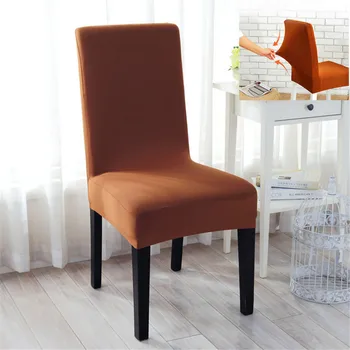 

Solid Color Chair Cover Spandex Stretch Elastic Slipcovers Chair Covers White For Dining Room Kitchen Wedding Banquet Hotel