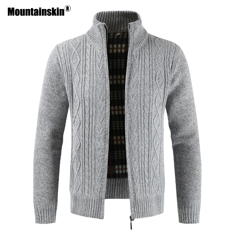 Mountainskin Autumn Cardigan Men Sweaters Thick Warm Knitted Sweater Mens Jackets Coats Male Clothing Casual Knitwear SA836