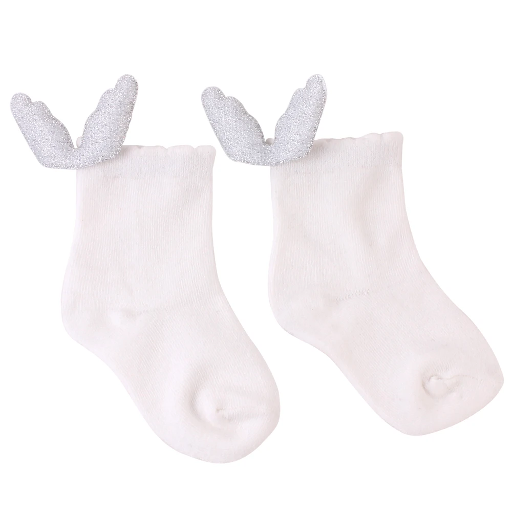 Детские рождественские носки детские милые носки ангела мягкие хлопковые Повседневные носки с крыльями - Цвет: Белый
