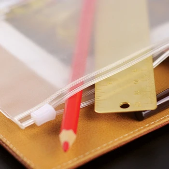 

Clear PVC Storage Bag Pouch For Notebook Diary Day Planner Zipper Business Cards R9UA
