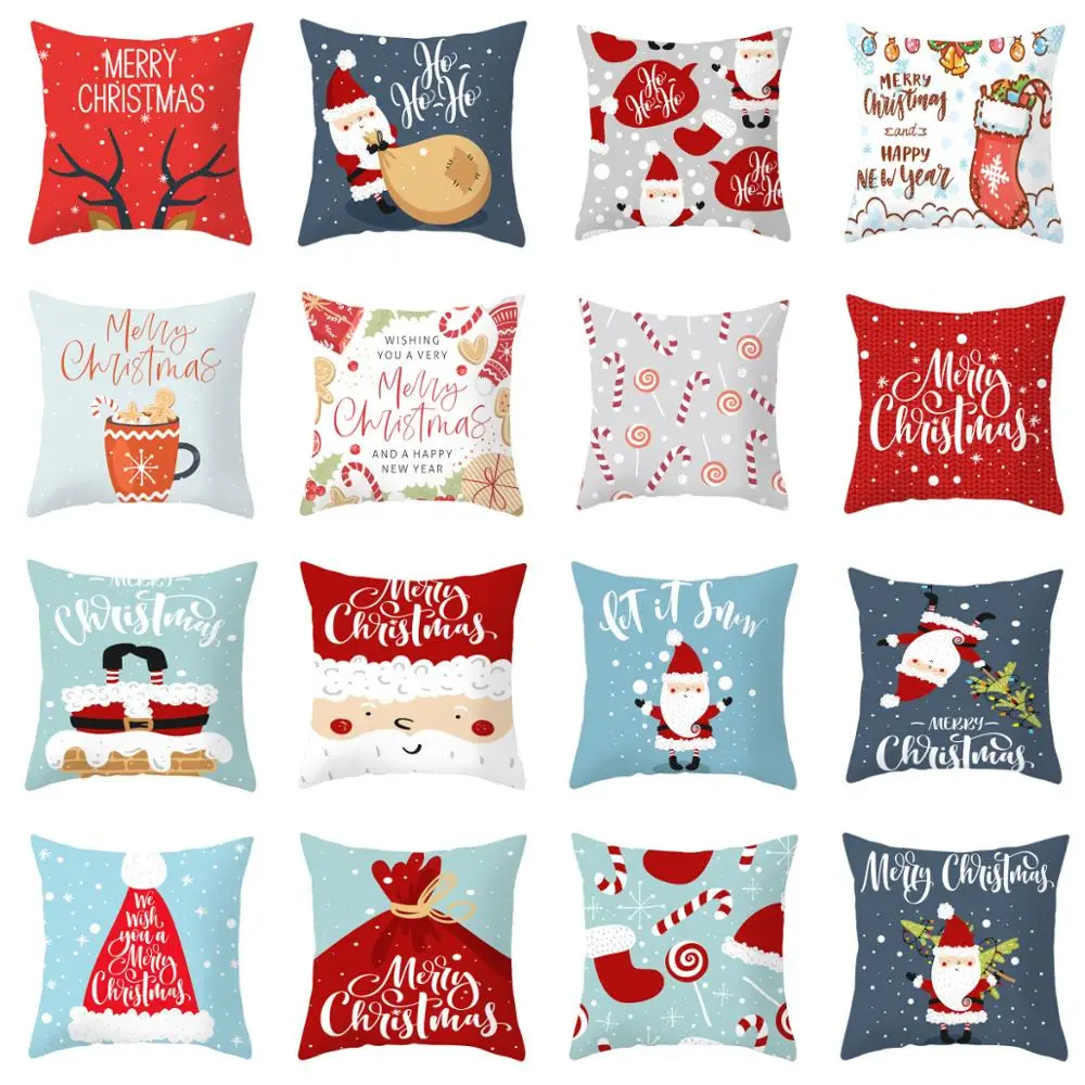 ZENGIA Christmas Throw Pillows Merry Christmas Cushion Covers Decorative Pillows for Sofa Christmas Decorations Home Pillowcase