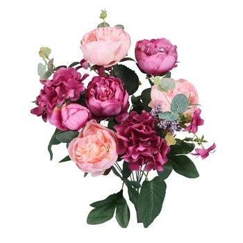 

Silk Flower Simulation Flower Plastic Living Room Creative Fake Flower Rose Bouquet Indoor Fleur Artificielle Home Decor EB50JH