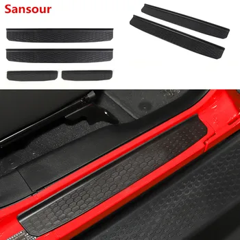 

Front & Rear Door Entry Guard Sill Plate Protectors for Jeep Wrangler JL JLU 2/4 Door Doorsill Threshold Cover Scuff Plate Panel