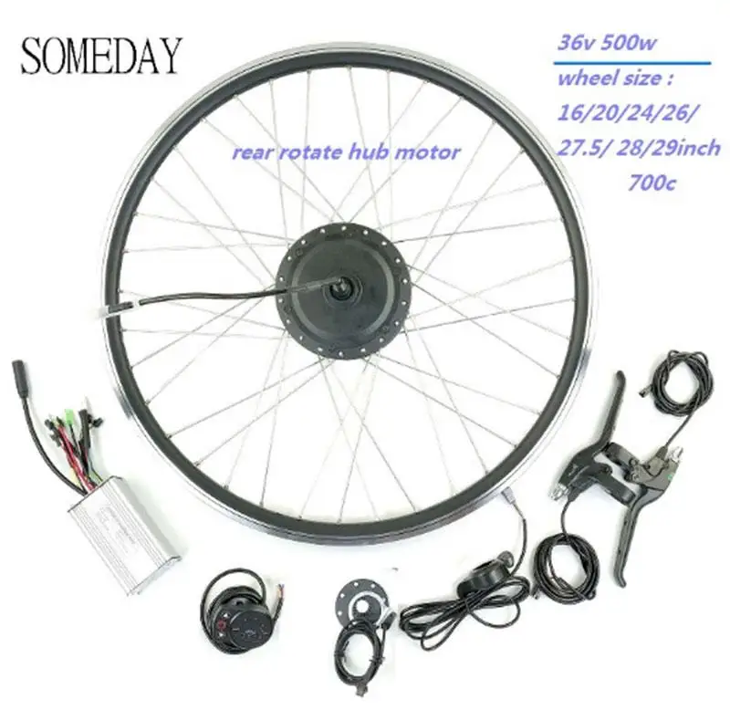 ^Cheap 36V 500W Electric bicycle conversion kit rear rotate brushless hub black motor ebike wheel with 900s display ^Cheap 36V 500W Electric bicycle conversion kit rear rotate brushless hub black motor ebike wheel with 900s display