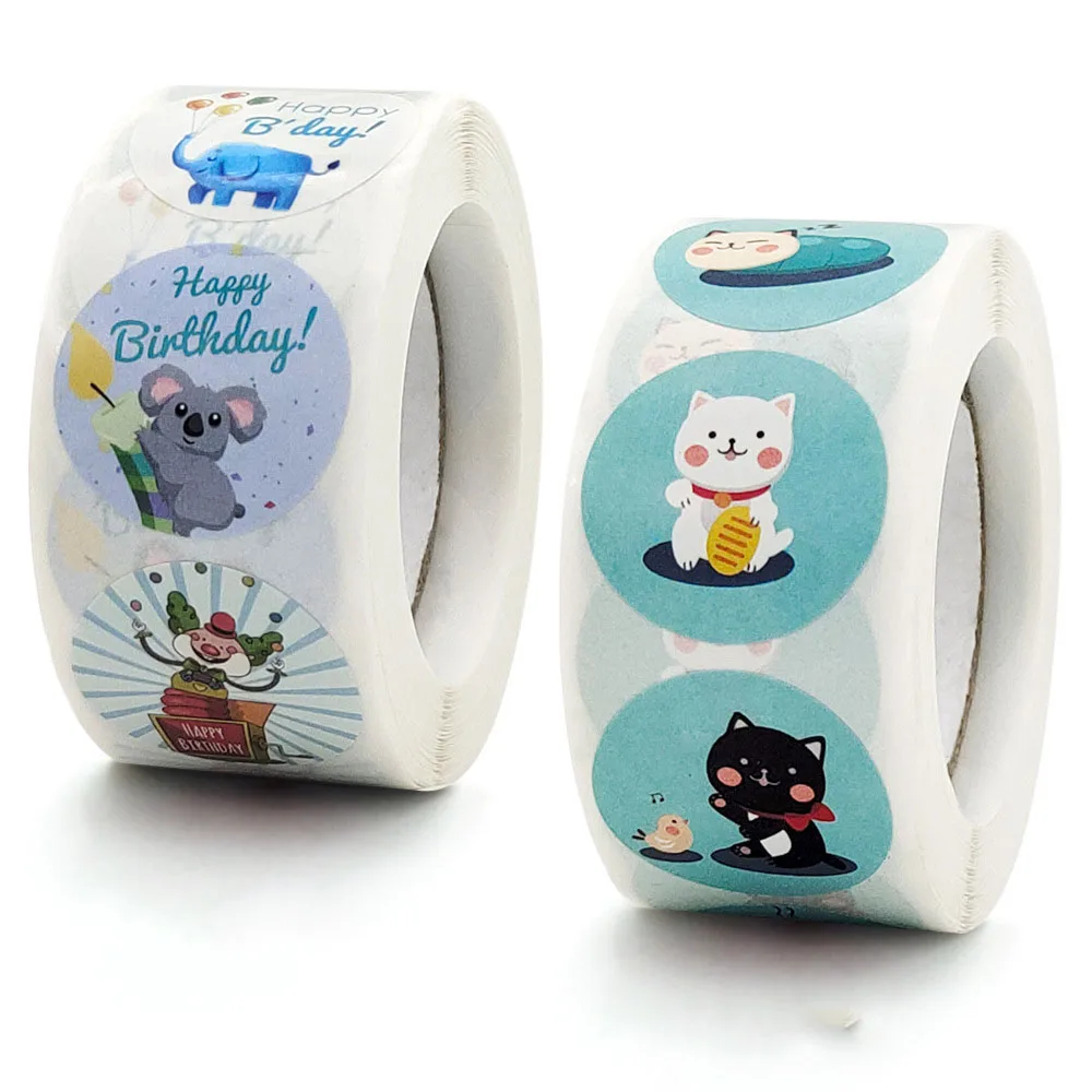 

Qiduo 500 шт. милые животные подарок на день рождения наклейки Kawaii награда учителю детские наклейки эстетика ручной работы Печать этикетка
