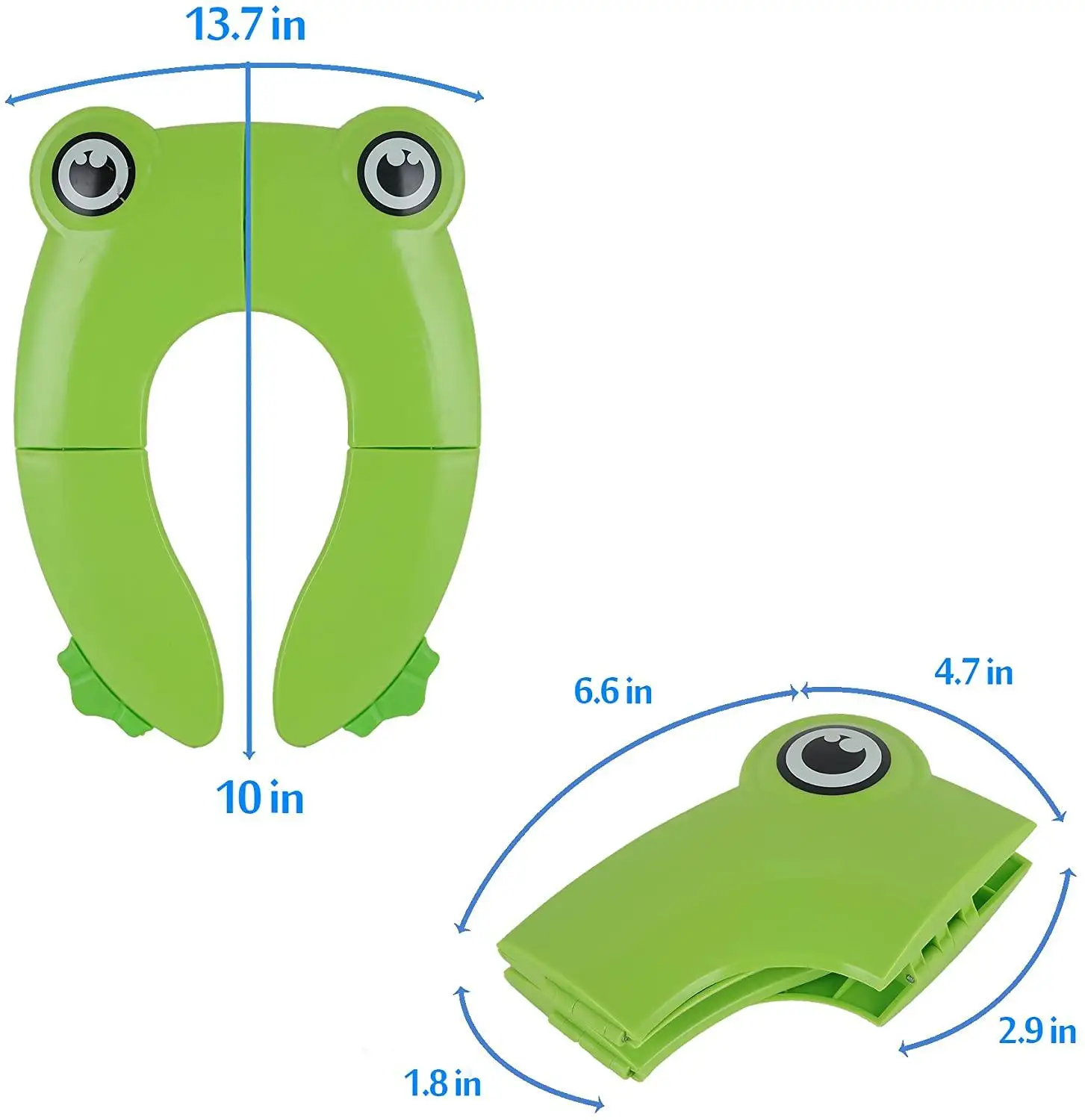 Orinal plegable para bebé, cubierta de asiento de inodoro para entrenamiento, 10 paquetes antideslizantes con almohadillas de silicona (verde)