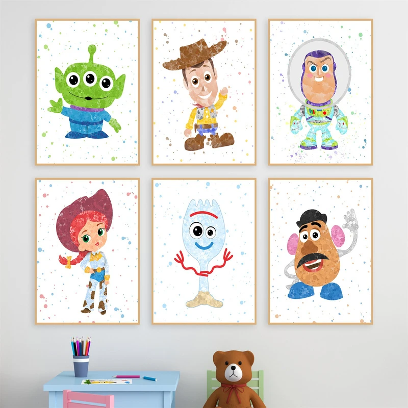 Disney Animation Inside Out Canvas Painting Toy Story Prints And