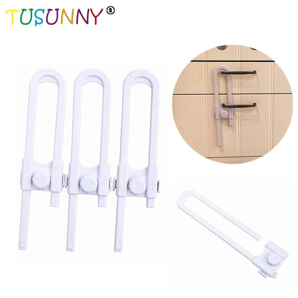 TUSUNNY 3pcs baby safety plastic U shape cabinet drawer cupboard door locks