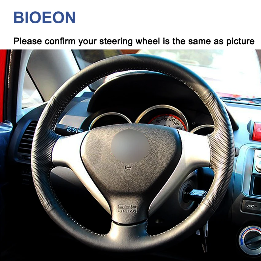 Черные ПУ искусственная кожа Чехлы рулевого колеса автомобиля для Honda City 2007-2008 Fit 2007-2008 Jazz 2007-2008