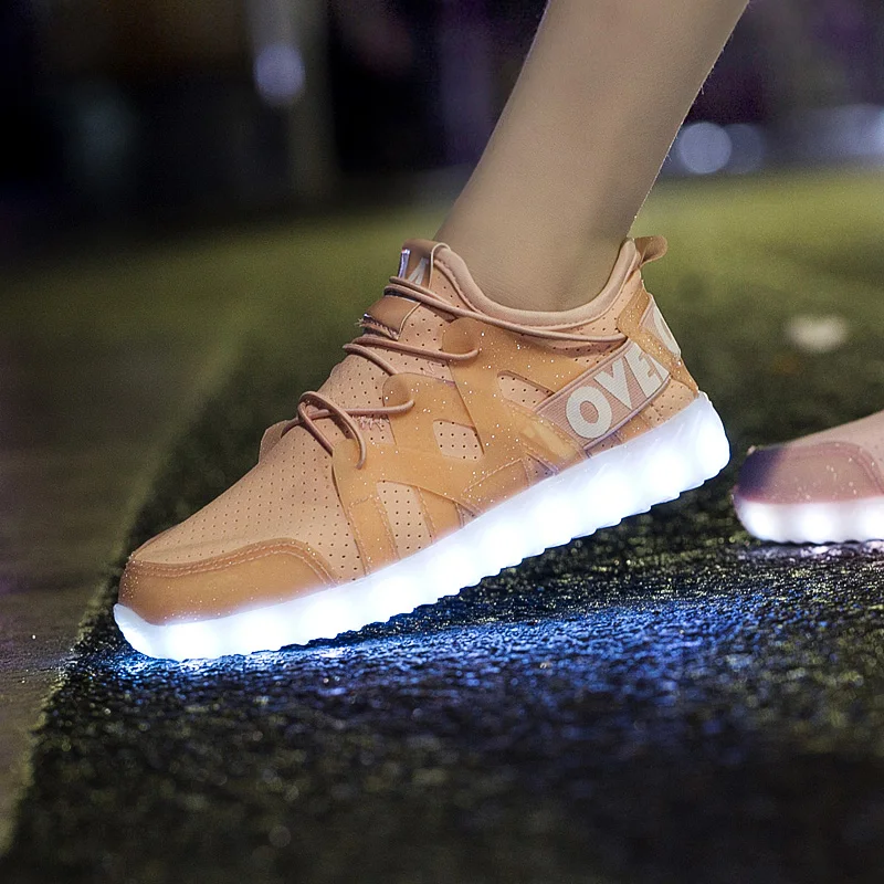 Светодиодный светильник унисекс обувь для бега с зарядкой от usb Zapatos De Mujer