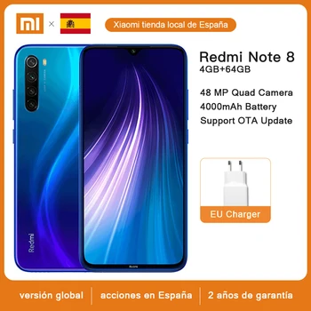

Global version Xiaomi Redmi Note 8 4GB RAM 64G ROM Snapdragon 665 Smartphone 48MP Quad Camera 6.3 "FHD 4000mAh Mobile Phone