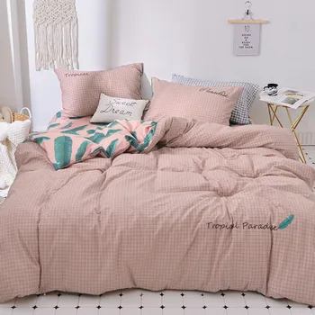 

-Style Cotton Cotton Bedding a Family of Dormitory Bed Sheet Three-Piece Suit Girl Heart Princess Style Quilt Cover