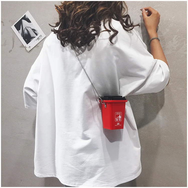 

Trash bag bag game trash can personality Messenger bag monochrome garbage classification new 2019 bag female toy