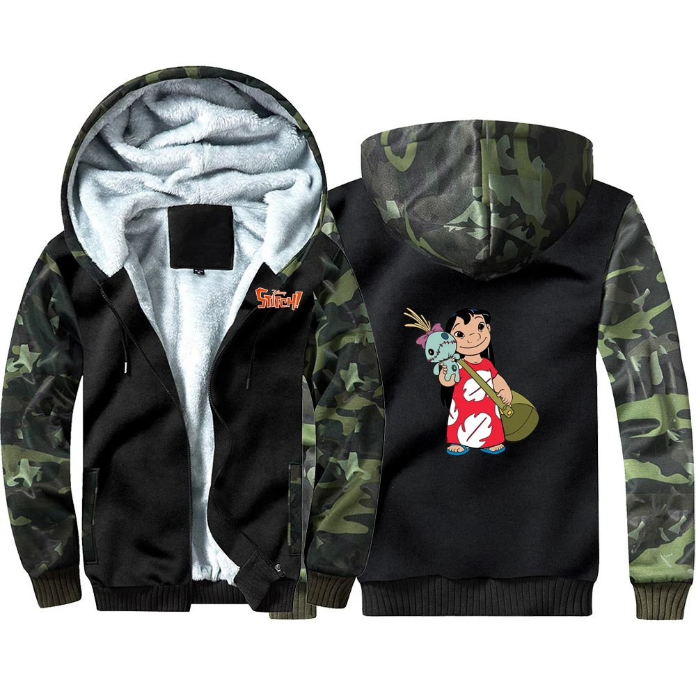 04 New Anime Lilo Stitch Hoodie Sweatshirts Winter Thicken Hooded Coat Cosplay Warm Men Clothing - Цвет: 04