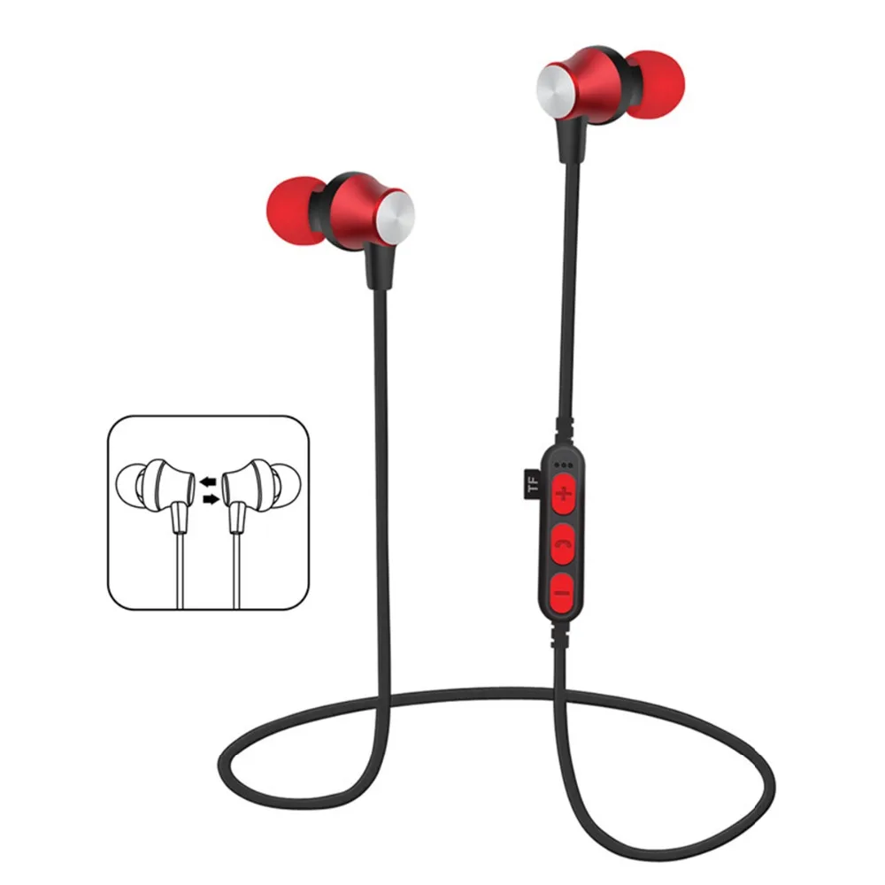 MS-T2 магнитные Bluetooth наушники беспроводные наушники для бега гарнитура с микрофоном MP3 вкладыши бас стерео BT 4,2 для iphone xiaomi