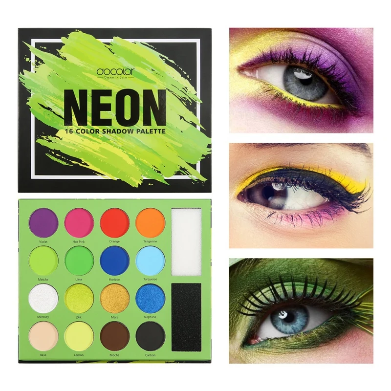 

Docolor Fluorescent Green Eyeshadow Palette Long-lasting Waterproof Smudge-proof 16-color Eye Shadow Palette