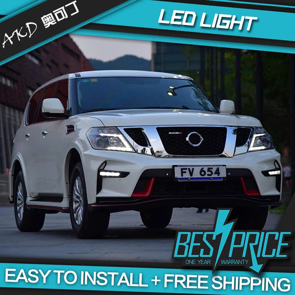 AKD Автомобильные фары для стайлинга Nissan патруль Y62 2010 2018 светодиодсветодиодный