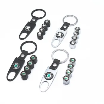 

New 5PCS Auto Wheel Tire Valve Stem Caps Cover For skoda octavia fabia rapid yeti Kodiaq superb octavia a 5 a 7 Car accessories