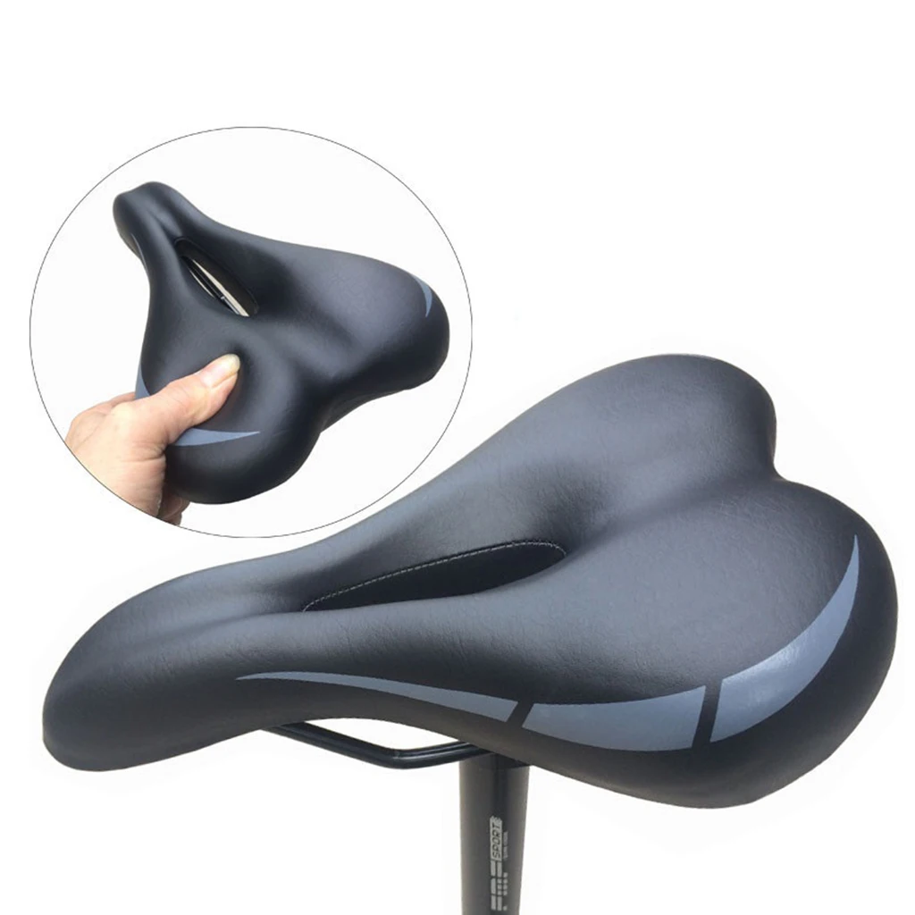 Shockproof Bike Saddle Foam Padded MTB Road  Seat With Vent Hollow