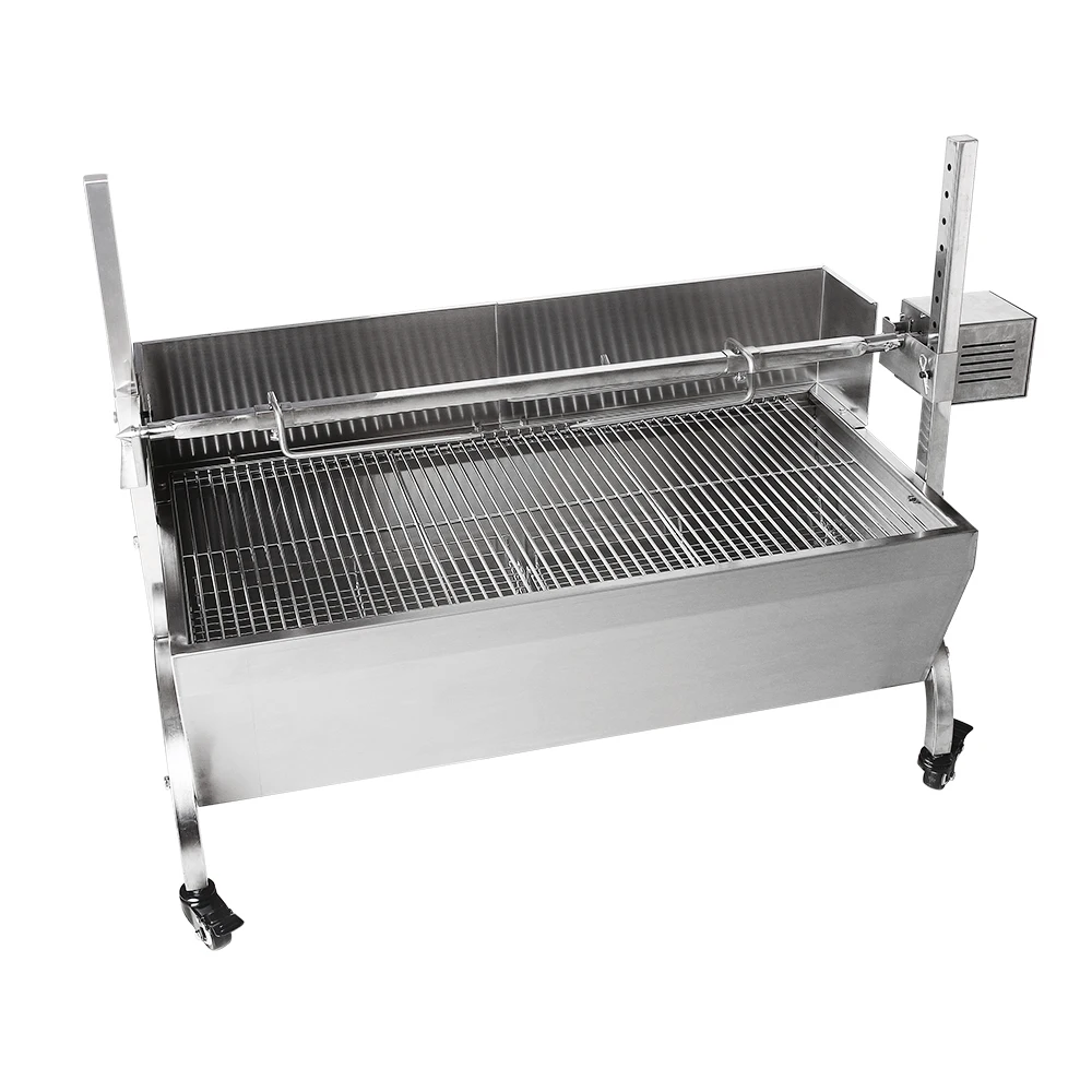 ITOP Electric Automatic BBQ Grill Manual Spinning Charcoal Kebab Bake Grill Stove Trolley Lamp Rotisserie Spit Roaster Grill