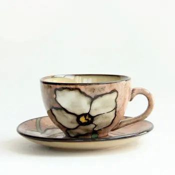 

Creative European Vintage Coffee Cup Porcelain Espresso Teacup and Saucer Ceramic Kahve Fincan Takimlari Kitchenware BD50BD