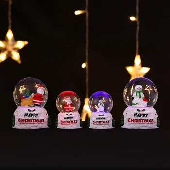 

'The Bes Crystal Ball Ornament Glowing Santa Snowman Glass Ball Adornment Decorative Desktop Christmas Party Decorations 889