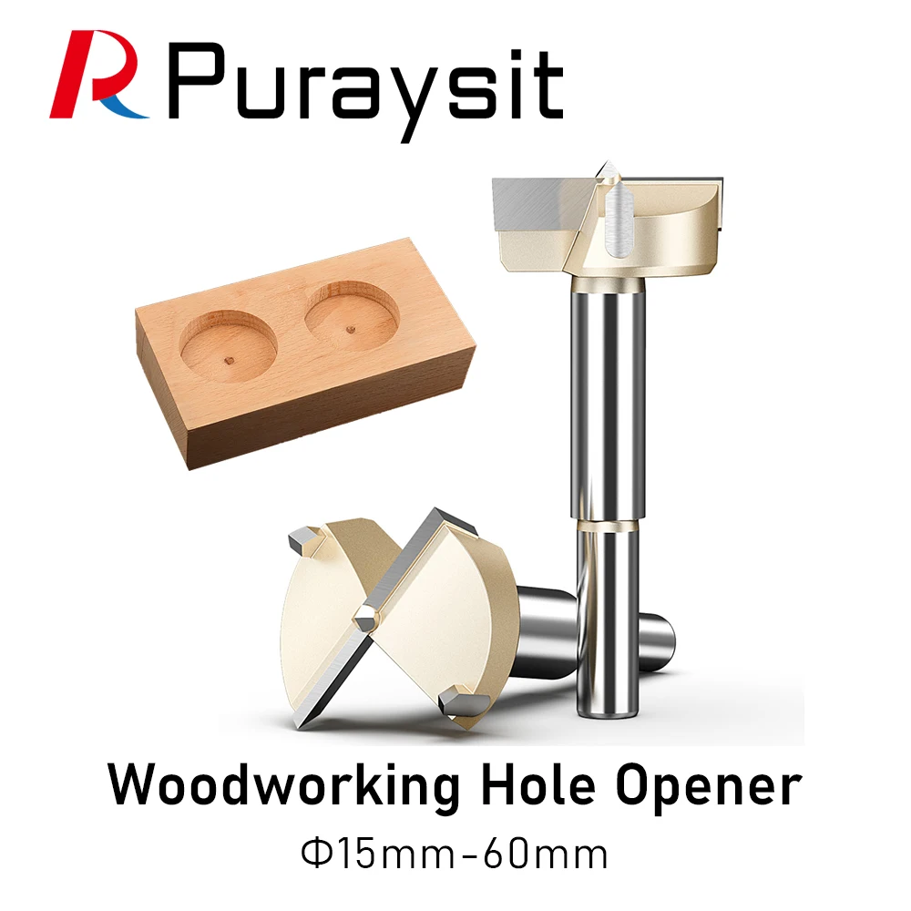 Puraysit 15mm-60mm Forstner Tips Woodworking Tools Hole Saw Cutter Hinge Boring Drill Bits Round Shank Tungsten Carbide Cutter 1pcs 15mm 100mm forstner tips wood woodworking tools hole saw cutter hinge boring drill bits round shank tungsten carbide cutter
