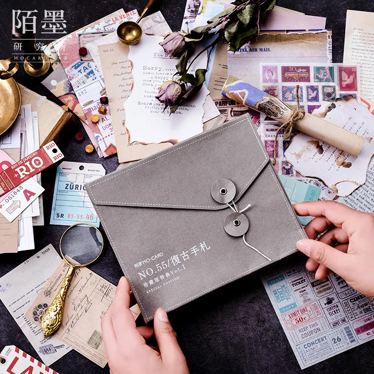 

Vintage Letter Newspaper Ticket Air Mail label tags Writable Memo Decorative Stickers Scrapbooking Diary album Stickers Escolar