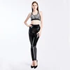 Legging noir en cuir Pu pour femme, pantalon moulant, Sexy, taille haute, élastique, brillant, aspect mouillé, métallique, Latex, grande taille XXXL ► Photo 3/6