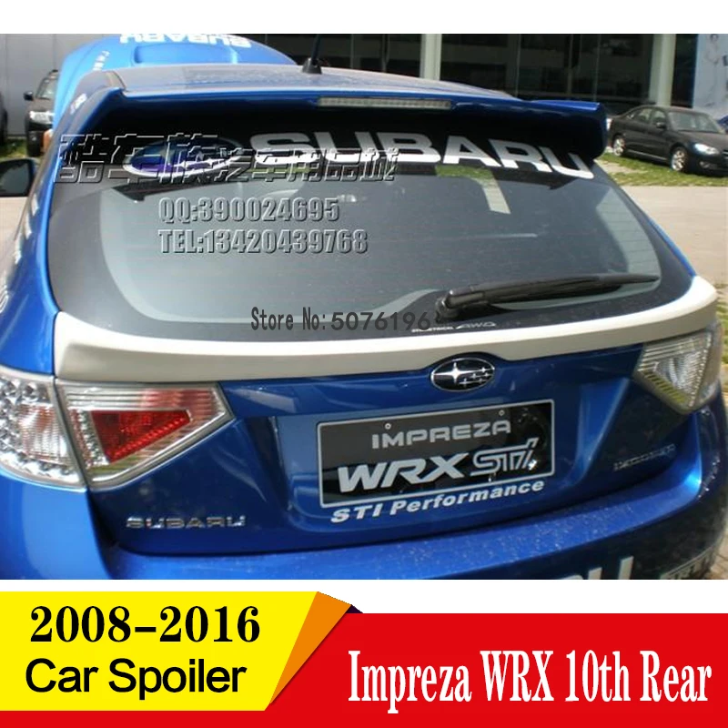 

For Impreza WRX 10th Rear Middle Lip Spoiler Wing Hatchback 2008-2016 FRP Unpainted