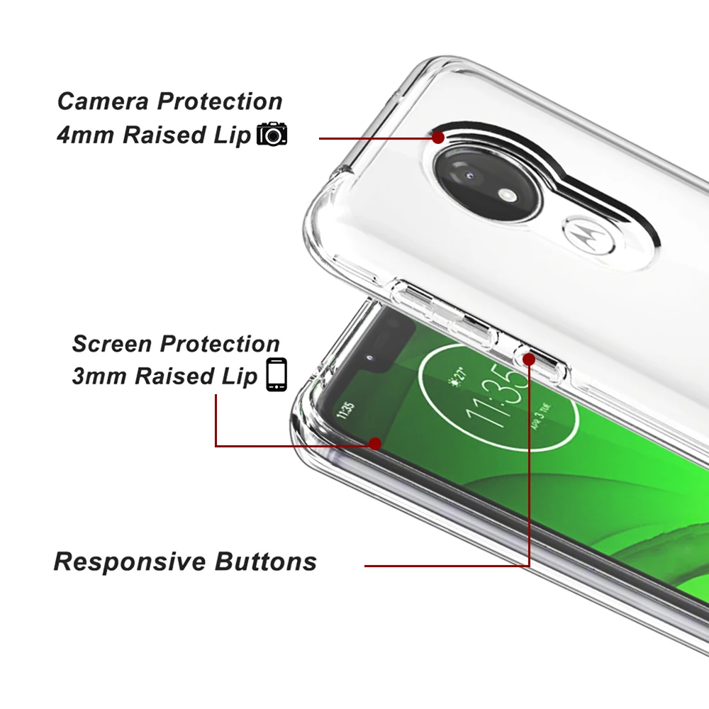 For Motorola Moto X5 Case Transparent Soft TPU Hard PC 2 in 1 Phone Bumper For 3