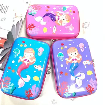 

Kawaii Pencil Case Waterproof Mermaid Pattern Large Capacity Pencil Box Cute Pencilcase Kids School Stationery