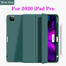 Coque intelligente pour iPad Pro 12.9 2020, 4e génération, iPad Pro 11 2020, nouvelle coque 2e coque, support avec crayon