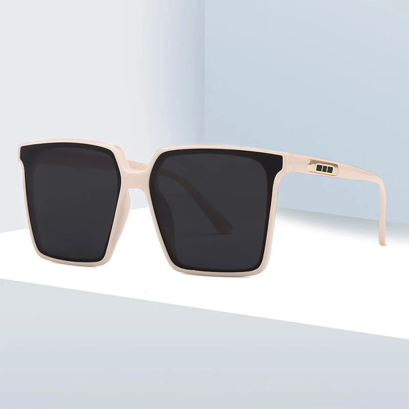

Fashion new square sunglasses women 2020 large frame sun glasses female black shade mirror for men brand designer