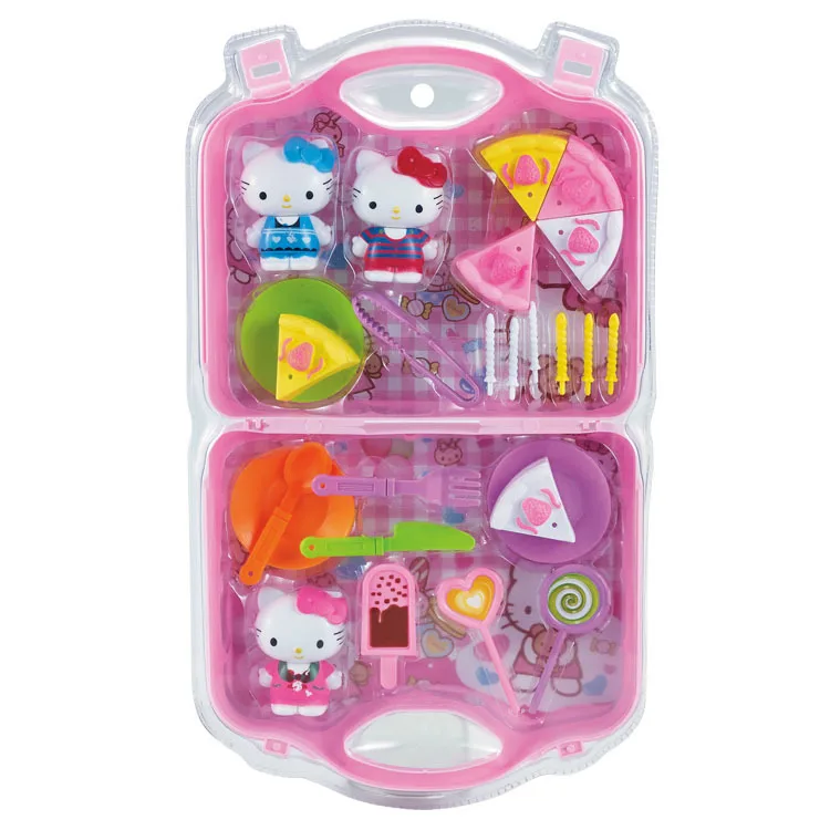 

Children Play House Suitcase New Products Chenghai Hello Kitty Cat Birthday Cake Toy Set