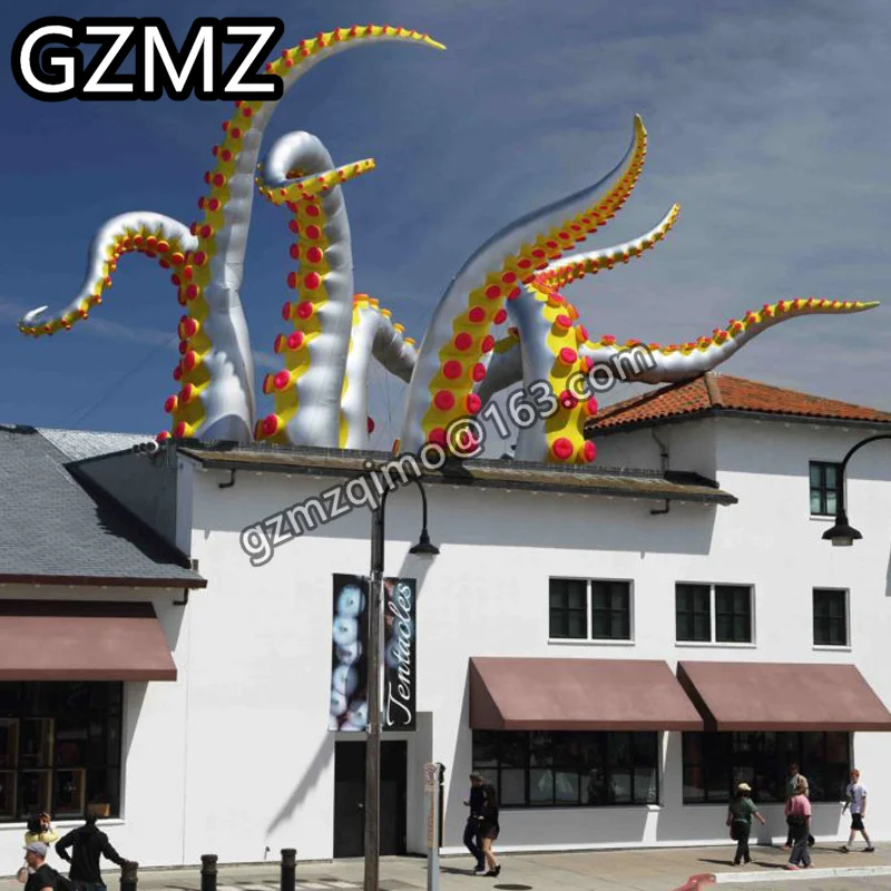 

MZQM silvery occupational Inflatable Octopus Leg for Building Decoration, inflatable octopus jellyfish tentacles legs
